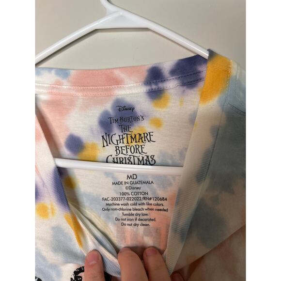 Disney Parks Nightmare Before Christmas Pastel Tie Dye Halloween Concert Shirt M - Picture 2 of 4